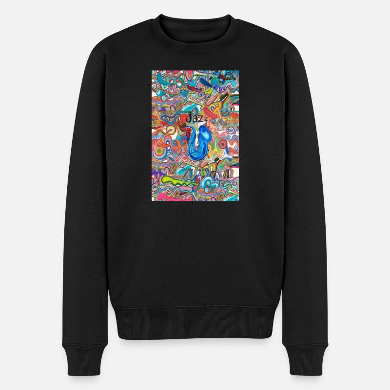 Jazz 4 und Graffiti - Männer Premium Bio Pullover - Schwarz