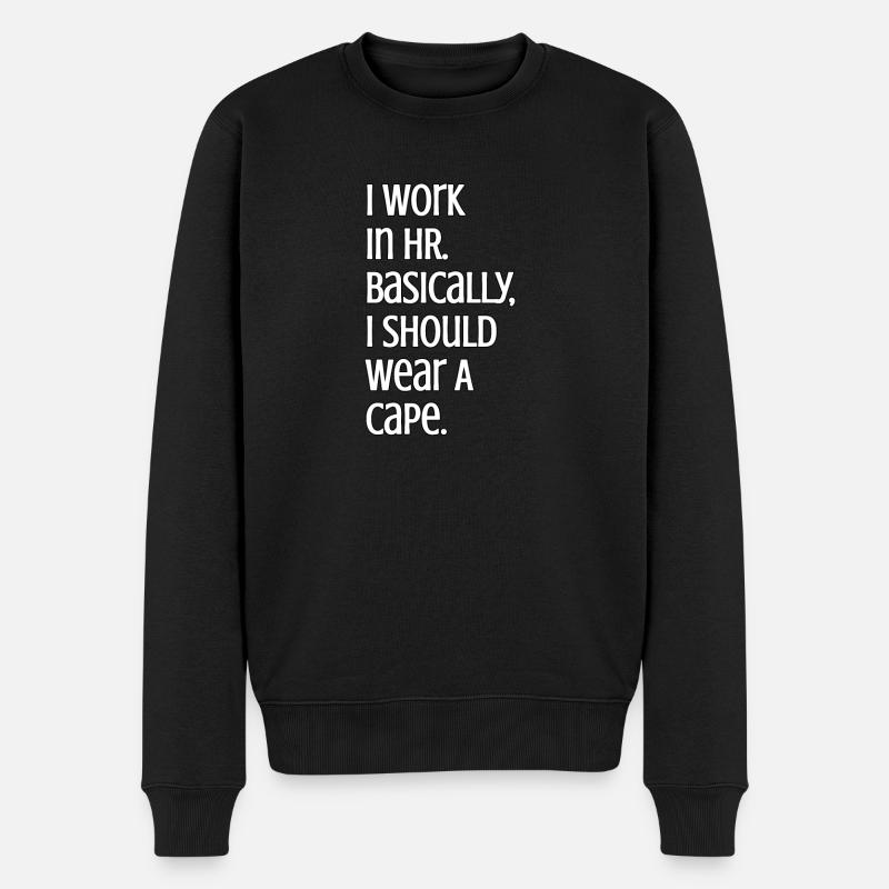 Ich arbeite im HR - Männer Premium Bio Pullover - Schwarz