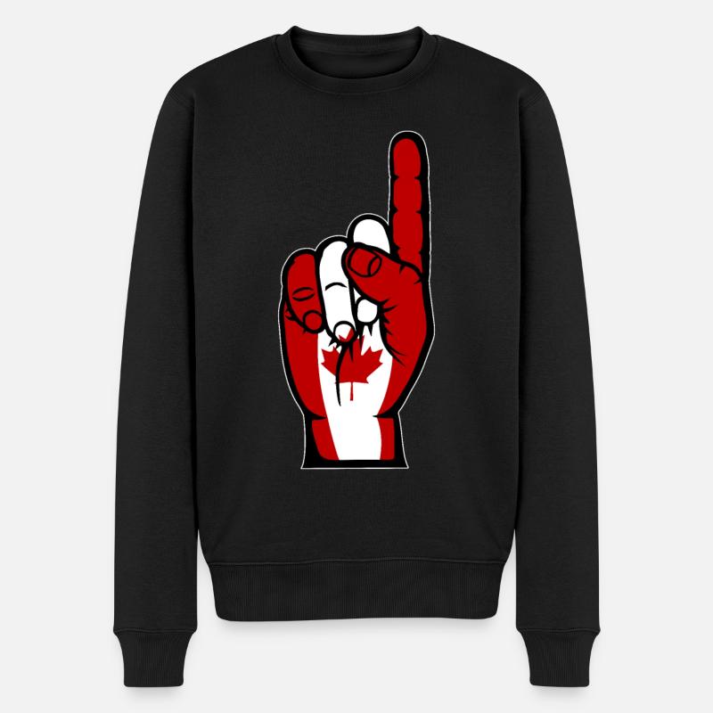 Kanada Flagge Nummer 1 - Männer Premium Bio Pullover - Schwarz