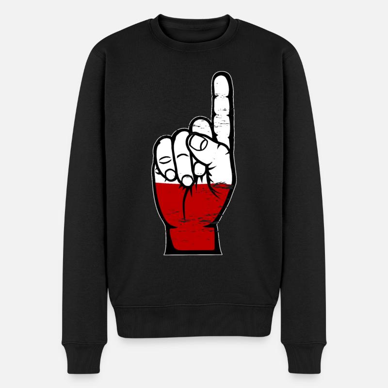 Drapeau polonais numéro 1 utilisé - Pull Premium bio Homme - noir