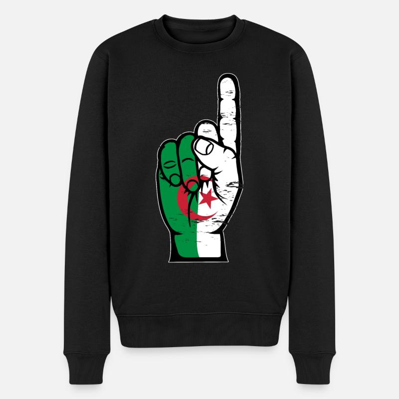 Drapeau de l’Algérie numéro 1 utilisé - Pull Premium bio Homme - noir