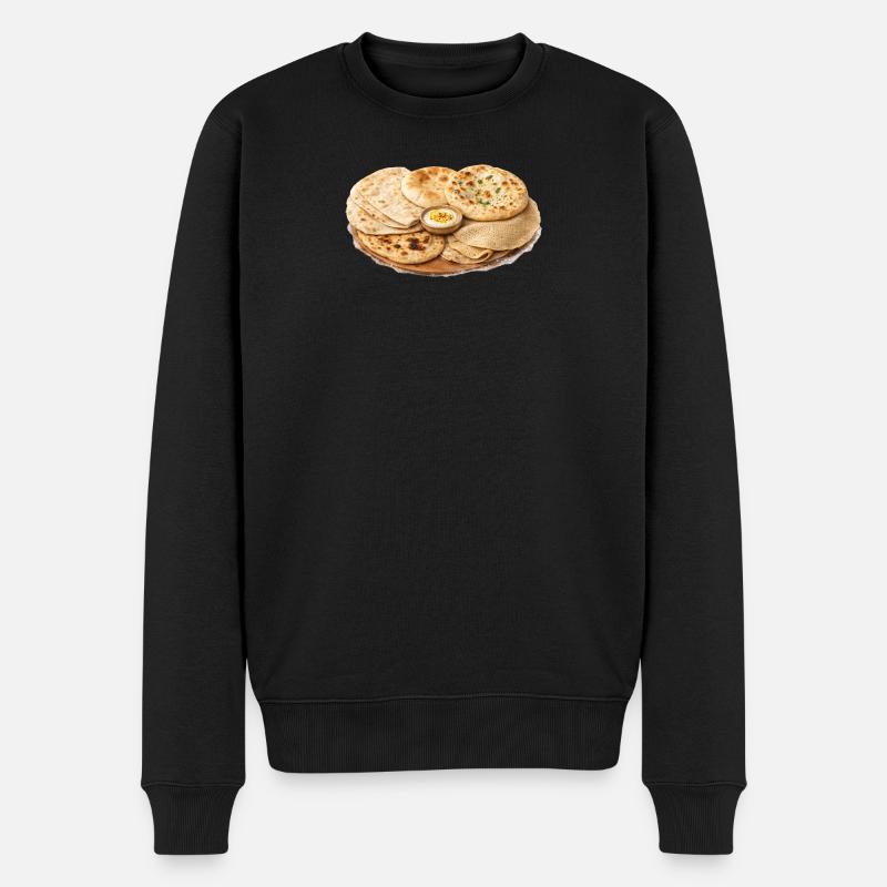 internationale Fladenbrotplatte - Männer Premium Bio Pullover - Schwarz