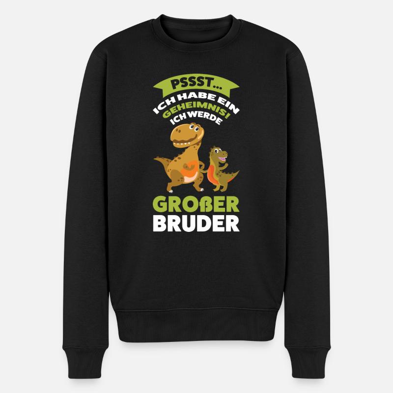Großer Bruder Dinosaurier Grosser Bruder Geschenk - Männer Premium Bio Pullover - Schwarz