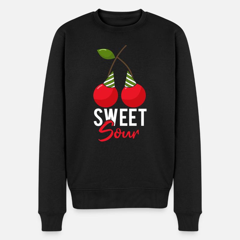 Sour cherries twin siblings design - Pull Premium bio Homme - noir