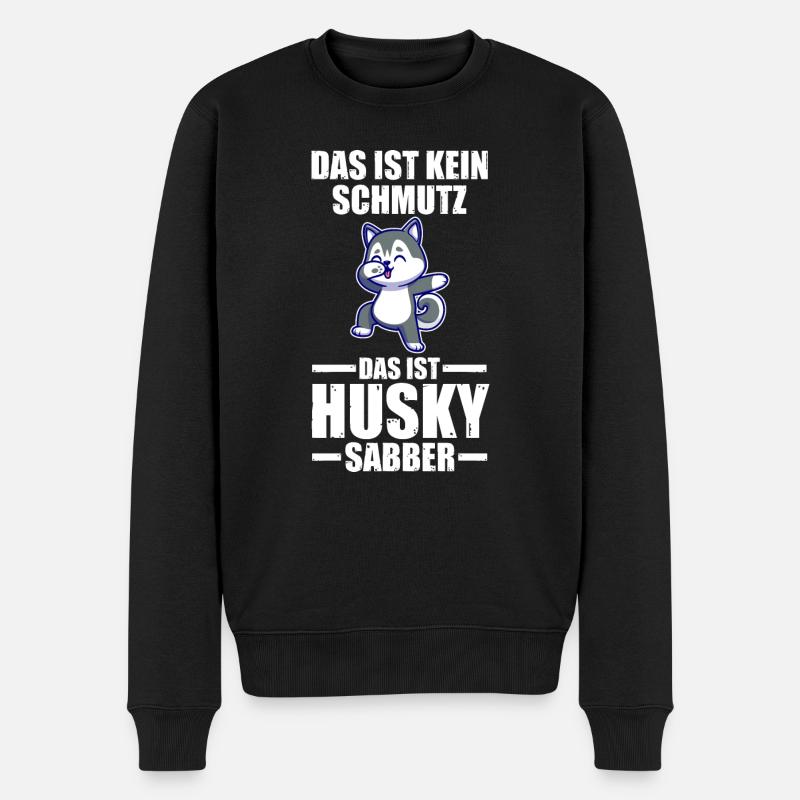 Hund Husky - Männer Premium Bio Pullover - Schwarz
