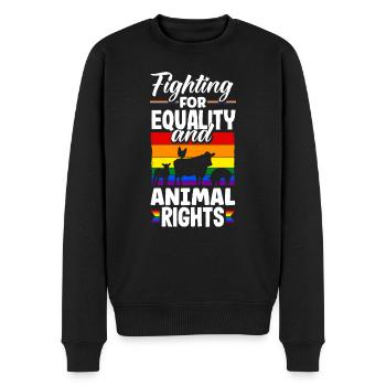 Fighting for equality and animal rights LGBTQ+ - Männer Premium Bio Pullover - Schwarz - Vorne - Nico (187cm)