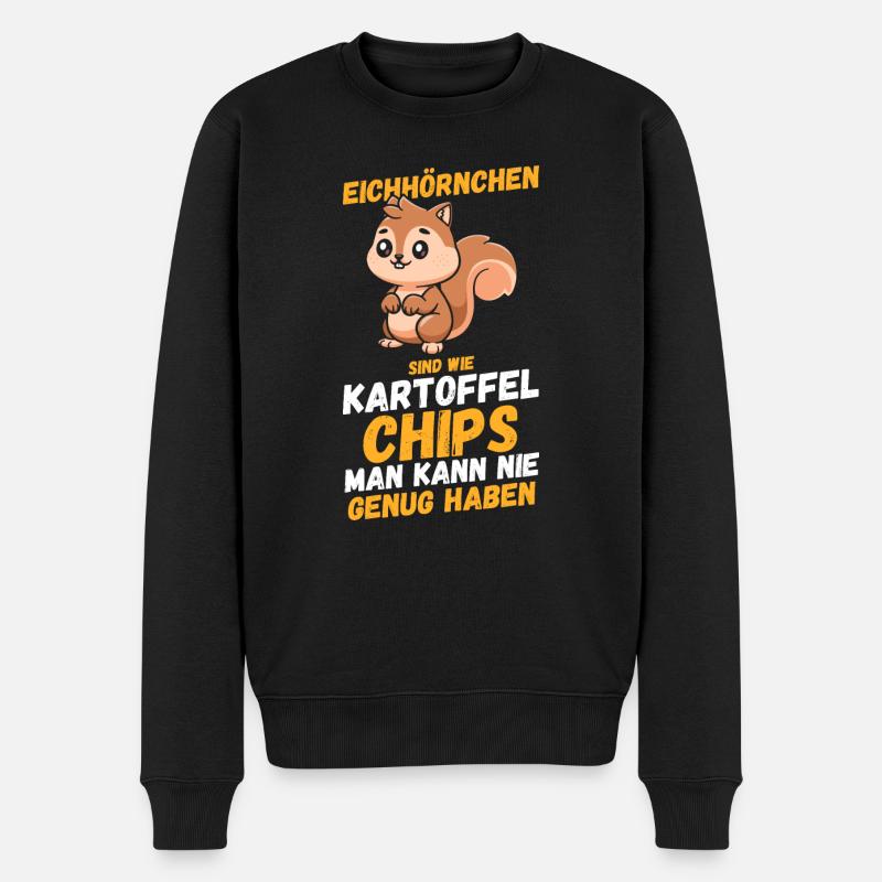 Eichhörnchen - Männer Premium Bio Pullover - Schwarz