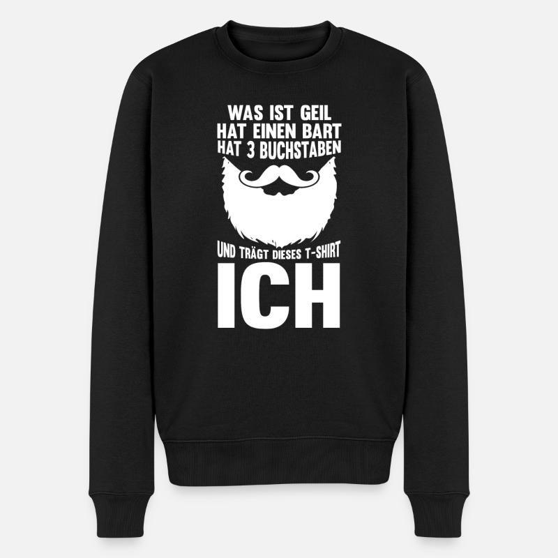 Bärtig Bartträger Schnurrbart Bart - Männer Premium Bio Pullover - Schwarz