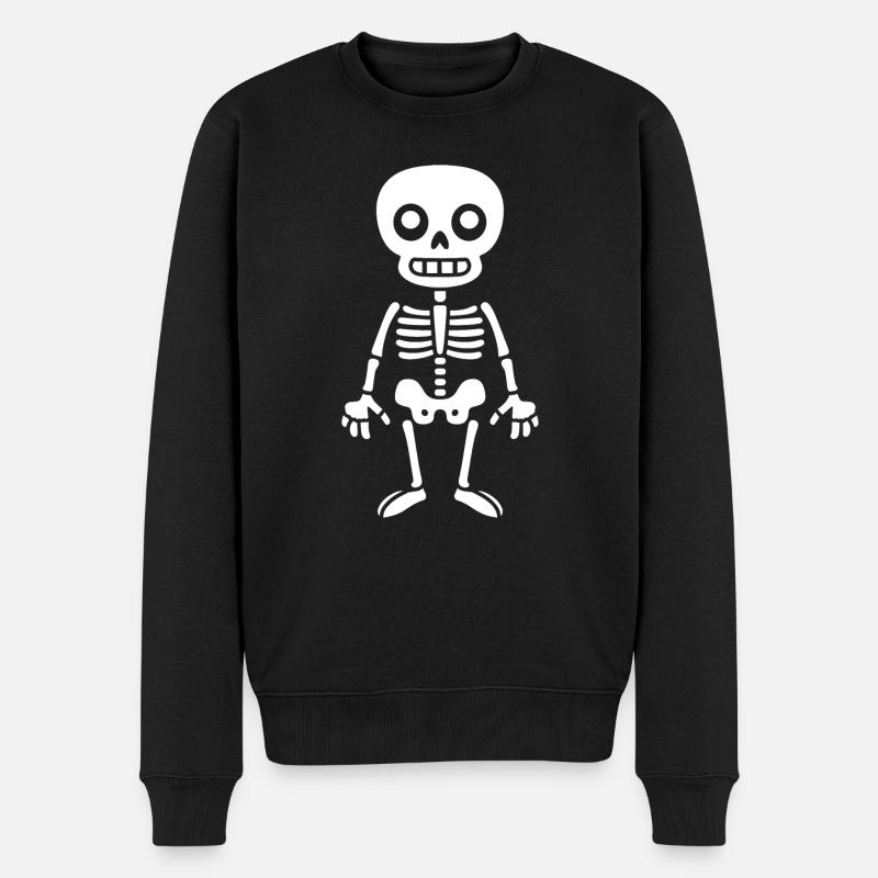Skelett - Männer Premium Bio Pullover - Schwarz