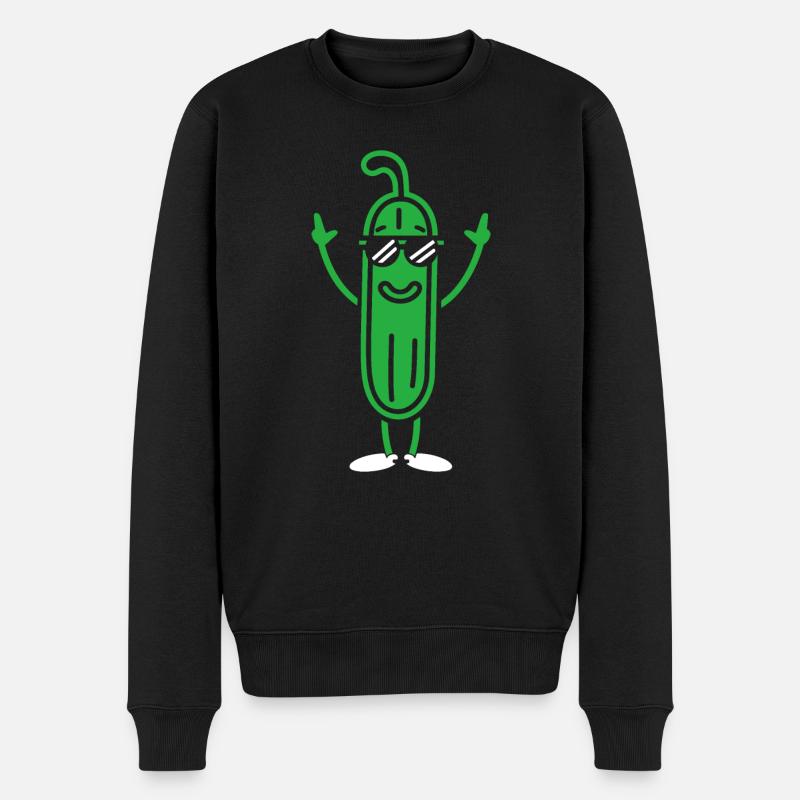 Zucchini - Männer Premium Bio Pullover - Schwarz