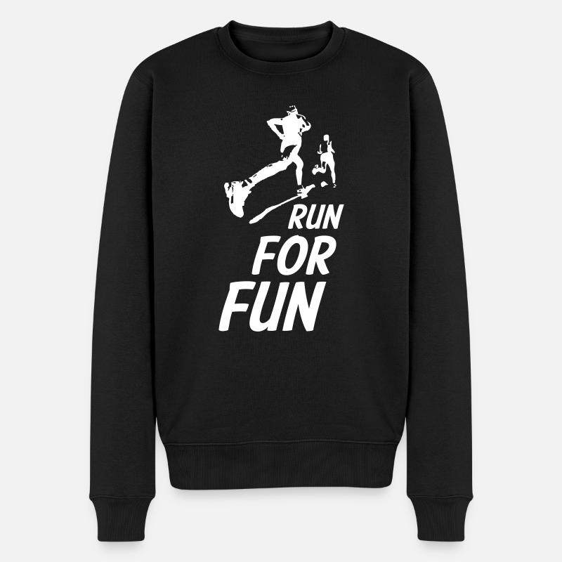 Run For Fun - Männer Premium Bio Pullover - Schwarz