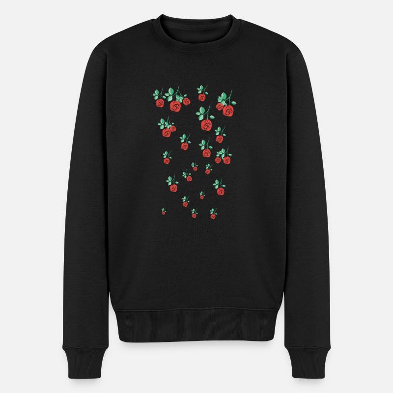 Rose rouge,n,roses,rose,vigne,fleurs,floral - Pull Premium bio Homme - noir