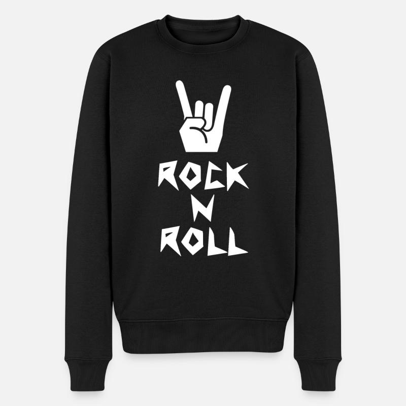 Rock n Roll - Männer Premium Bio Pullover - Schwarz