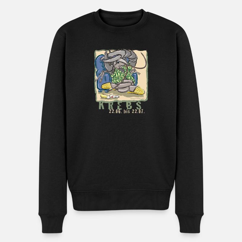 Sternzeichen-Krebs - Männer Premium Bio Pullover - Schwarz