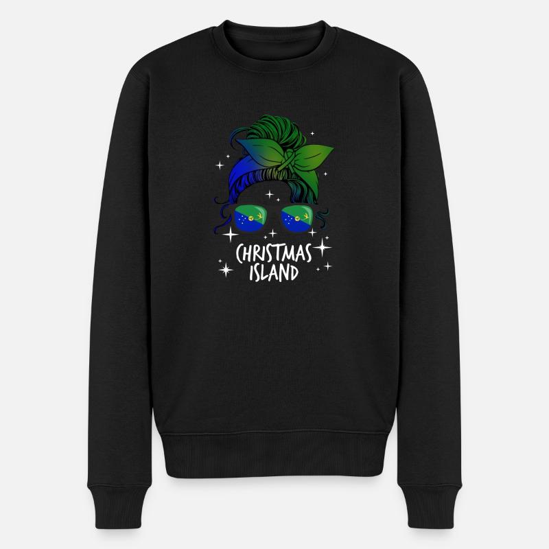 Weihnachtsinsel - Männer Premium Bio Pullover - Schwarz