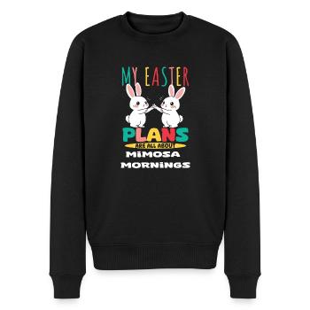 Meine Osterpläne Mimosa Mornings Fun Bunny Art - Männer Premium Bio Pullover - Schwarz - Vorne - Nico (187cm)