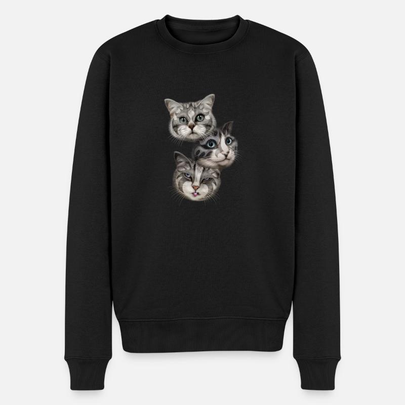KÜSSE - Männer Premium Bio Pullover - Schwarz