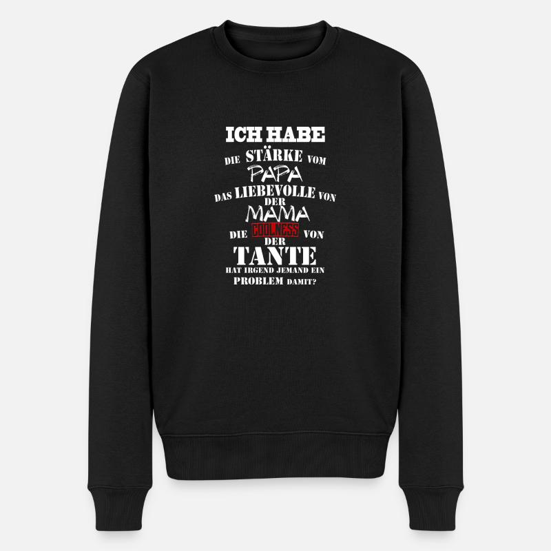 PAPA MAMA TANTE - Männer Premium Bio Pullover - Schwarz
