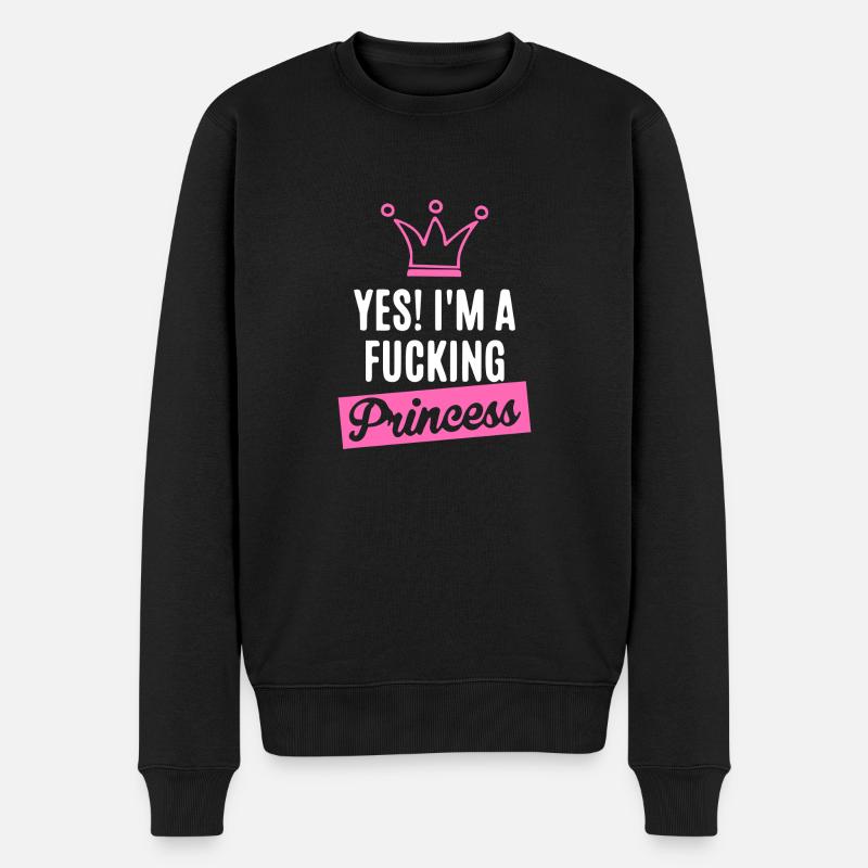 Ich bin eine PRINZESSIN!!! - Männer Premium Bio Pullover - Schwarz