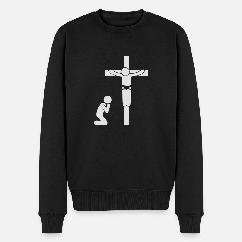 Christentum Collection - Männer Premium Bio Pullover - Schwarz