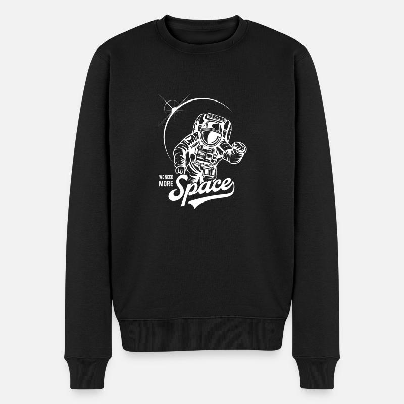 we need mor space weiss - Männer Premium Bio Pullover - Schwarz