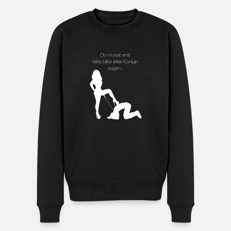 Königin - Männer Premium Bio Pullover - Schwarz