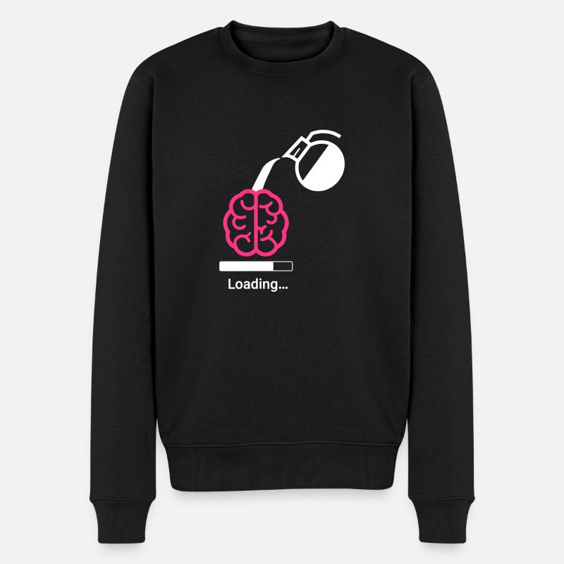 Kaffee Ladestatus - Männer Premium Bio Pullover - Schwarz