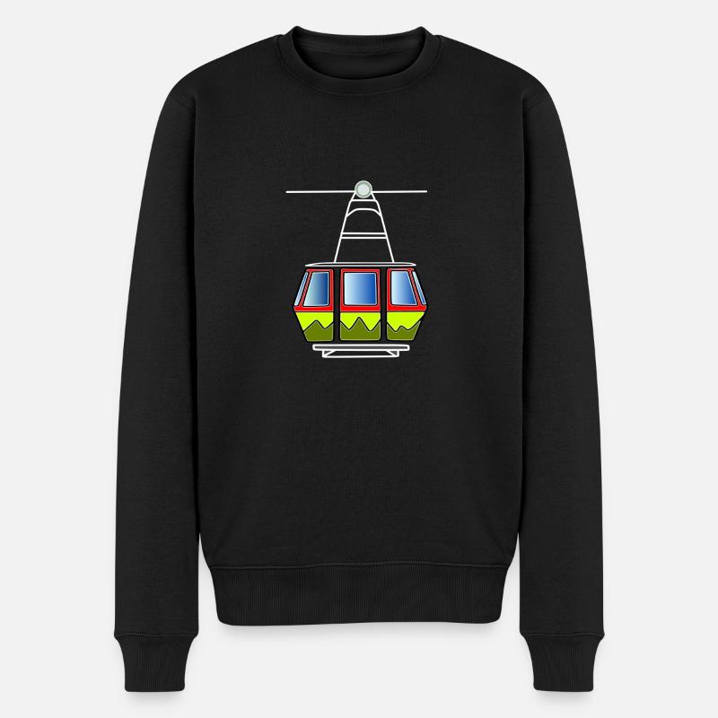 Seilbahn Gondel Seilbahntechnik Bahn Bergbahn - Männer Premium Bio Pullover - Schwarz