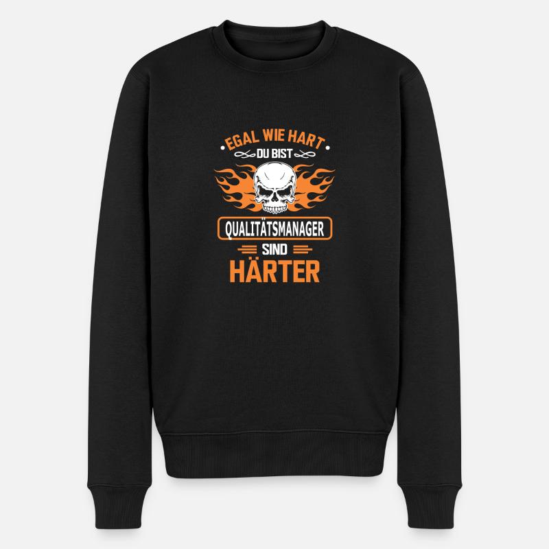 qualitaetsmanager - Männer Premium Bio Pullover - Schwarz