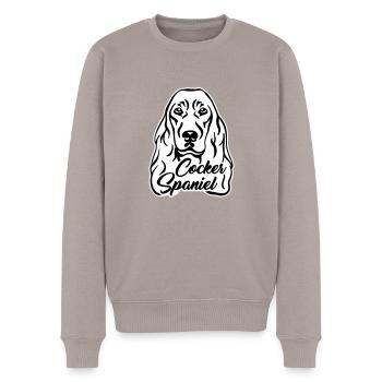 Cocker Spaniel - Pull Premium bio Homme - taupe - Devant - Nico (187cm)