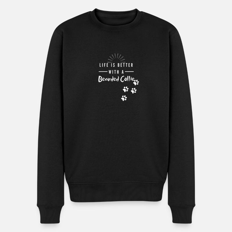 Bearded Collie - Männer Premium Bio Pullover - Schwarz