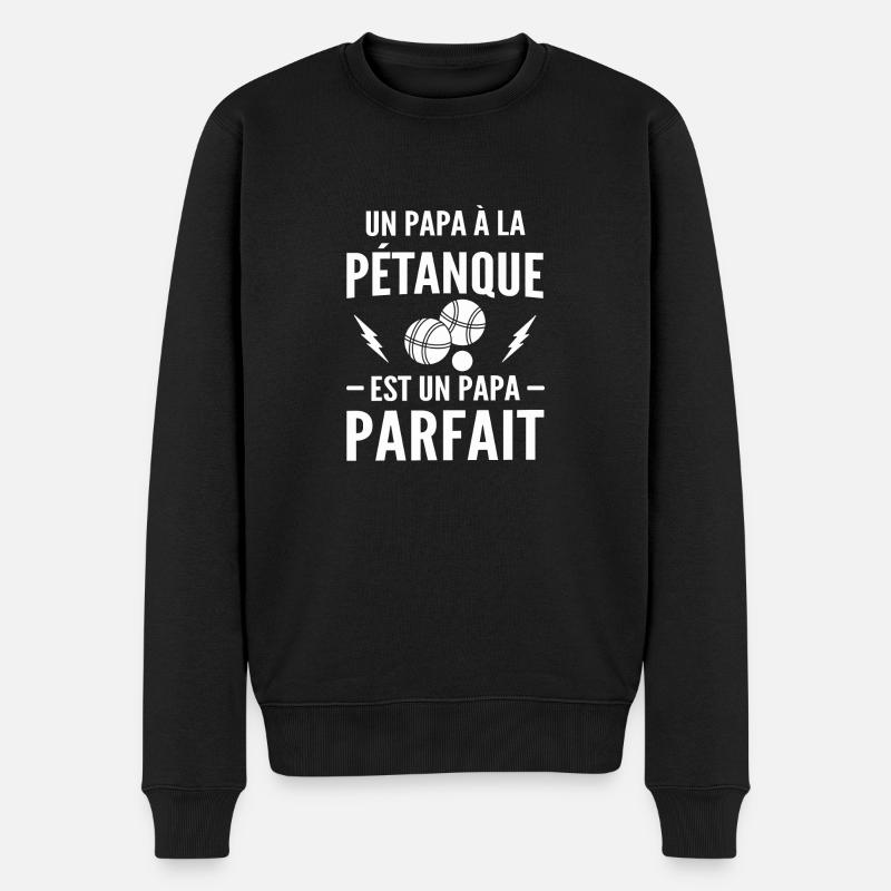Un papa à la pétanque est un papa parfait - Pull Premium bio Homme - noir