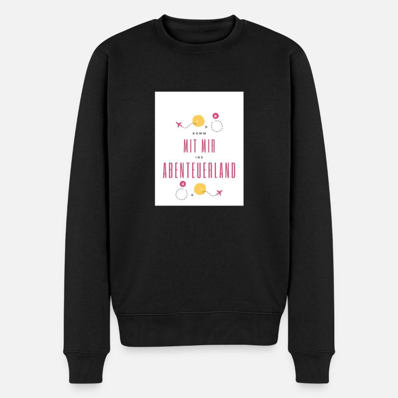 Abenteuerland - Männer Premium Bio Pullover - Schwarz