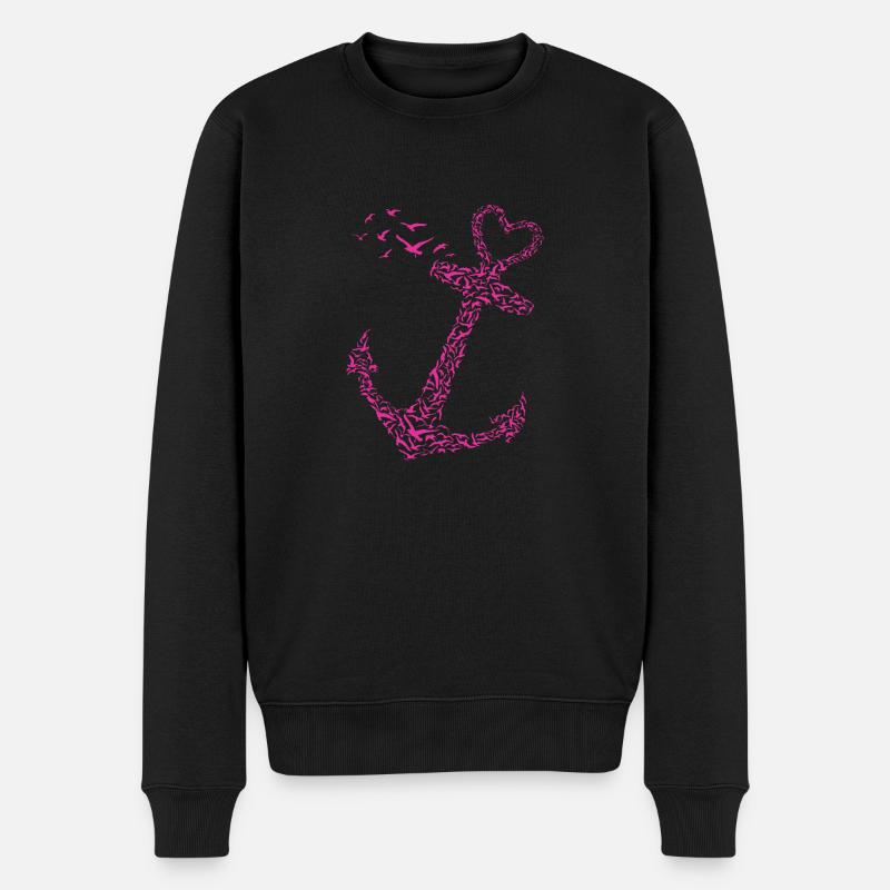 Ancre de mouettes mer côte - Pull Premium bio Homme - noir