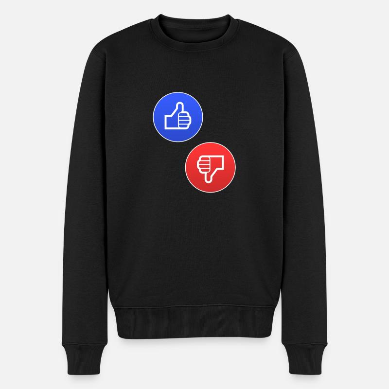 Daumen hoch Daumen runter Ja nein Yes No Geschenk - Männer Premium Bio Pullover - Schwarz