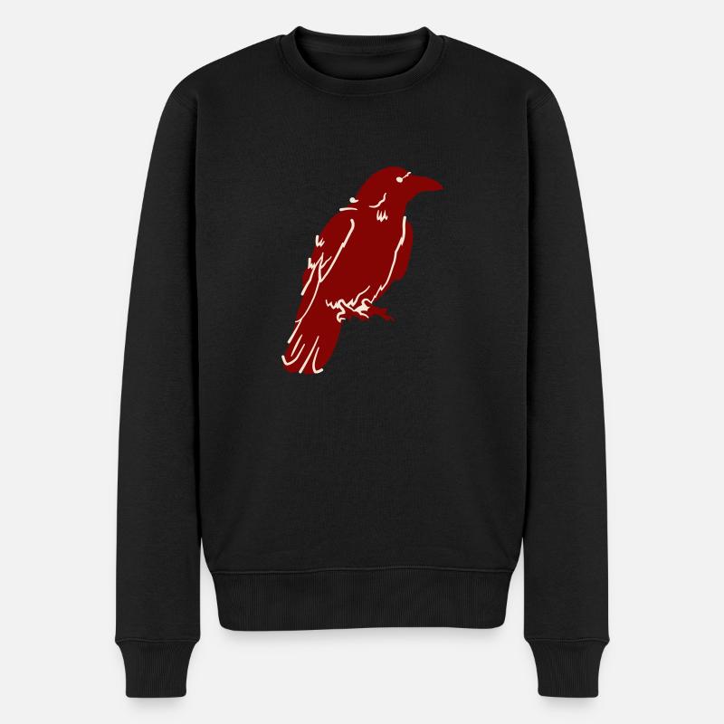 Conception de vecteur d'oiseaux de corbeau d'oiseau de corbeau - Pull Premium bio Homme - noir