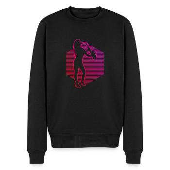 Saxophonistin Saxophon Saxofon Saxophonist - Männer Premium Bio Pullover - Schwarz - Vorne - Nico (187cm)