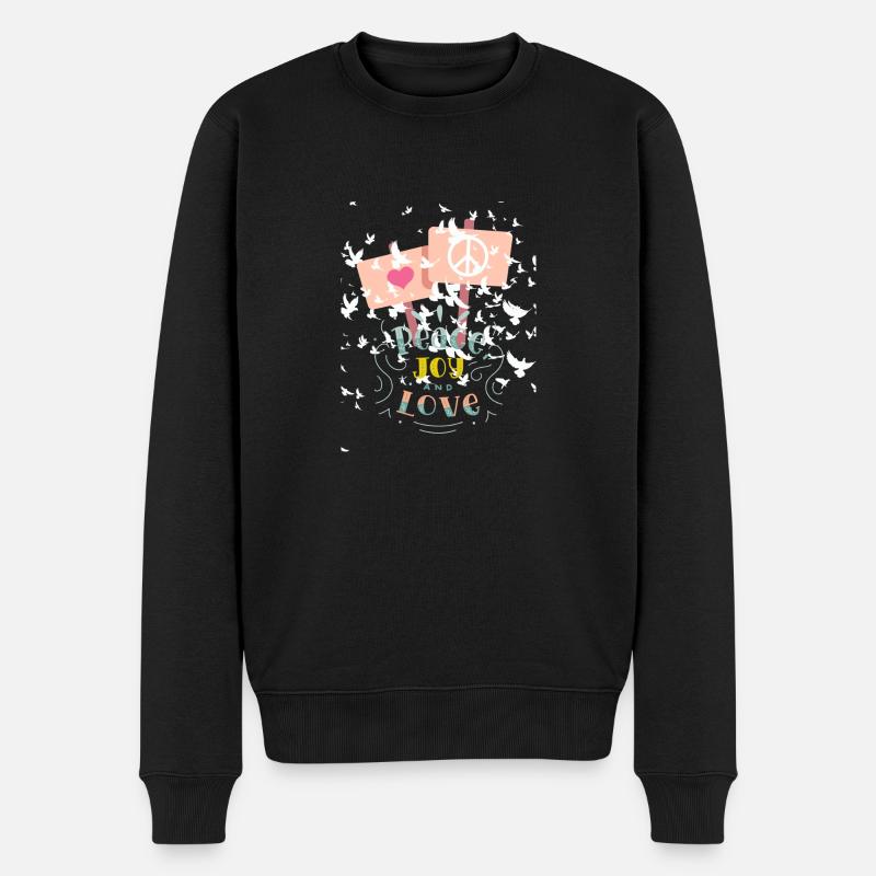Paix et Amour - Pull Premium bio Homme - noir
