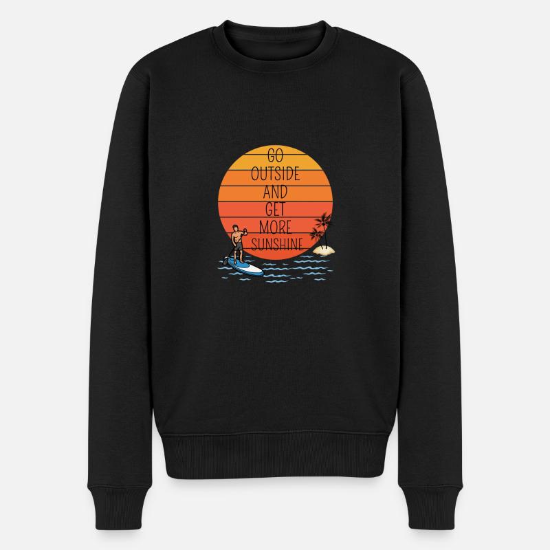 SONNE MEER SURF - Männer Premium Bio Pullover - Schwarz