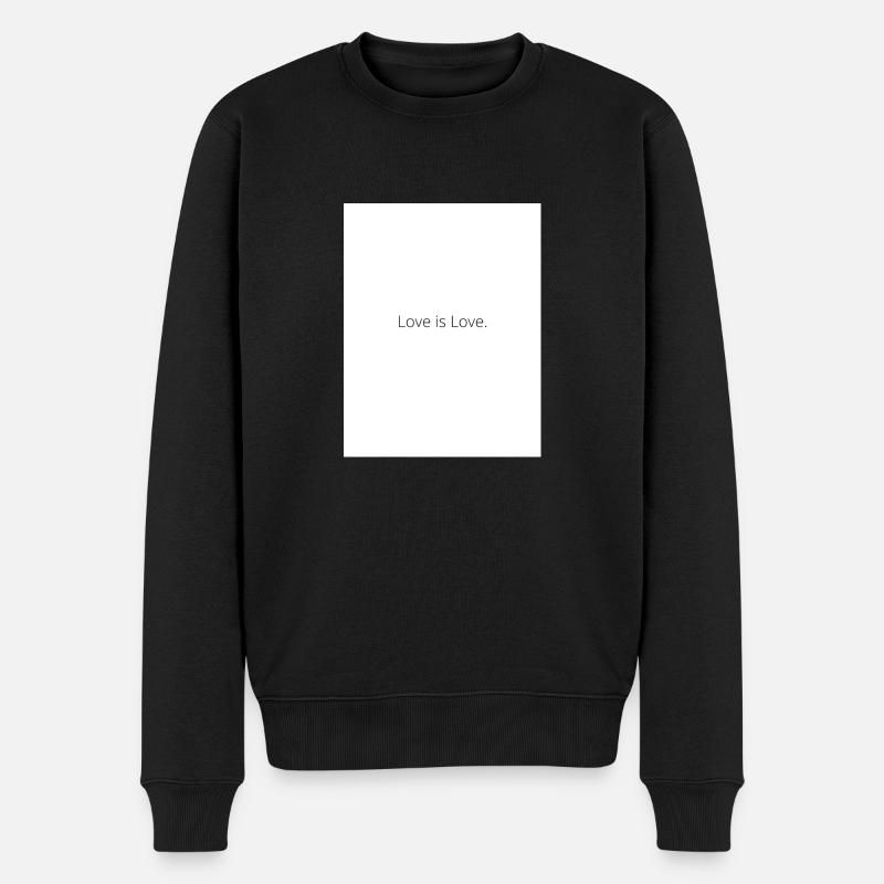 Love is Love. - Männer Premium Bio Pullover - Schwarz