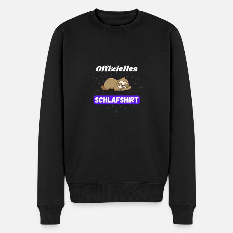 Offizielles Schlafshirt Faultier weiß - Männer Premium Bio Pullover - Schwarz