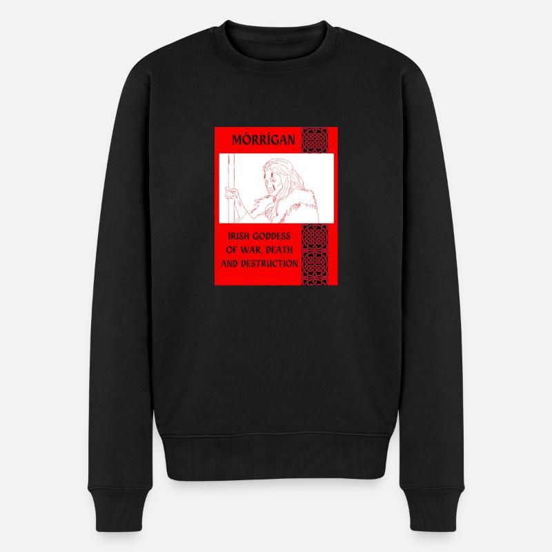 MÓRRÍGAN, IRISCHE KRIEGSGÖTTIN - Männer Premium Bio Pullover - Schwarz