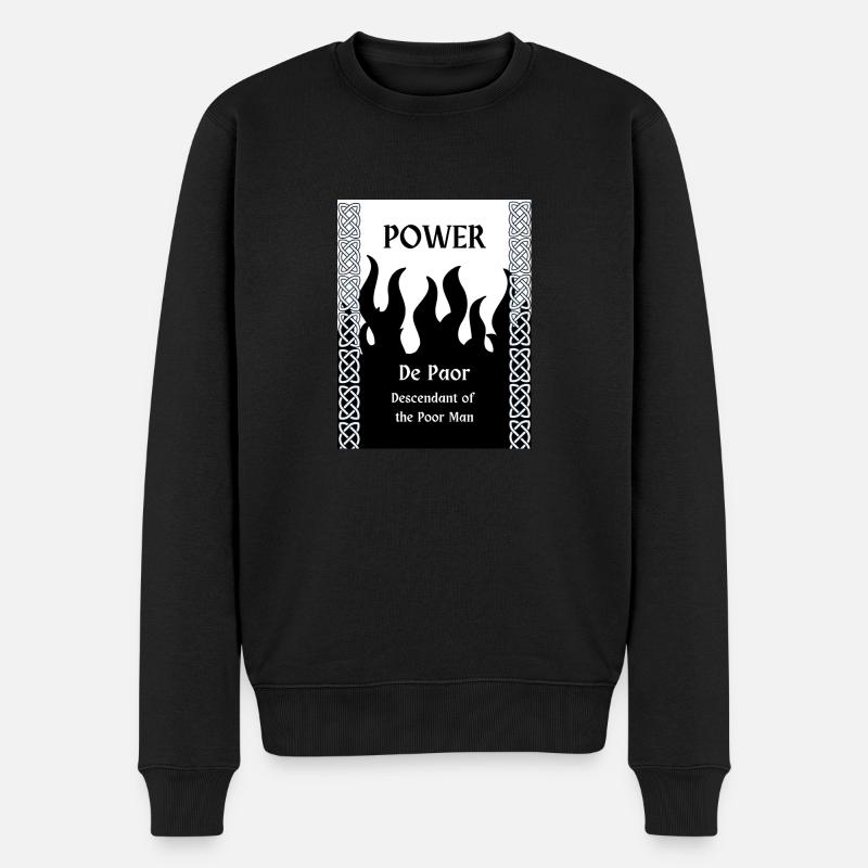POWER NACHNAME - Männer Premium Bio Pullover - Schwarz