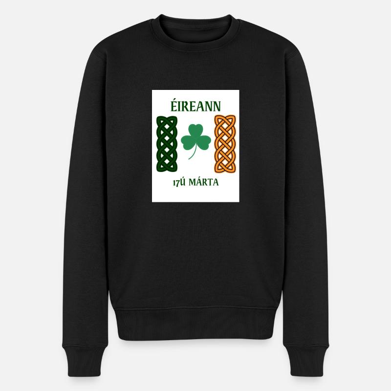 Eireannflagshamrock - Männer Premium Bio Pullover - Schwarz