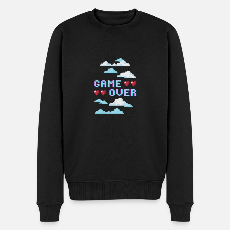GAME OVER - Männer Premium Bio Pullover - Schwarz