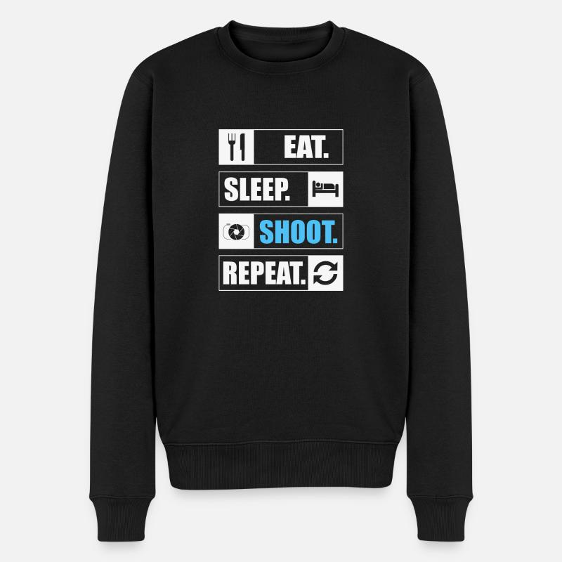 Manger Sommeil Shoot Répéter - Pull Premium bio Homme - noir