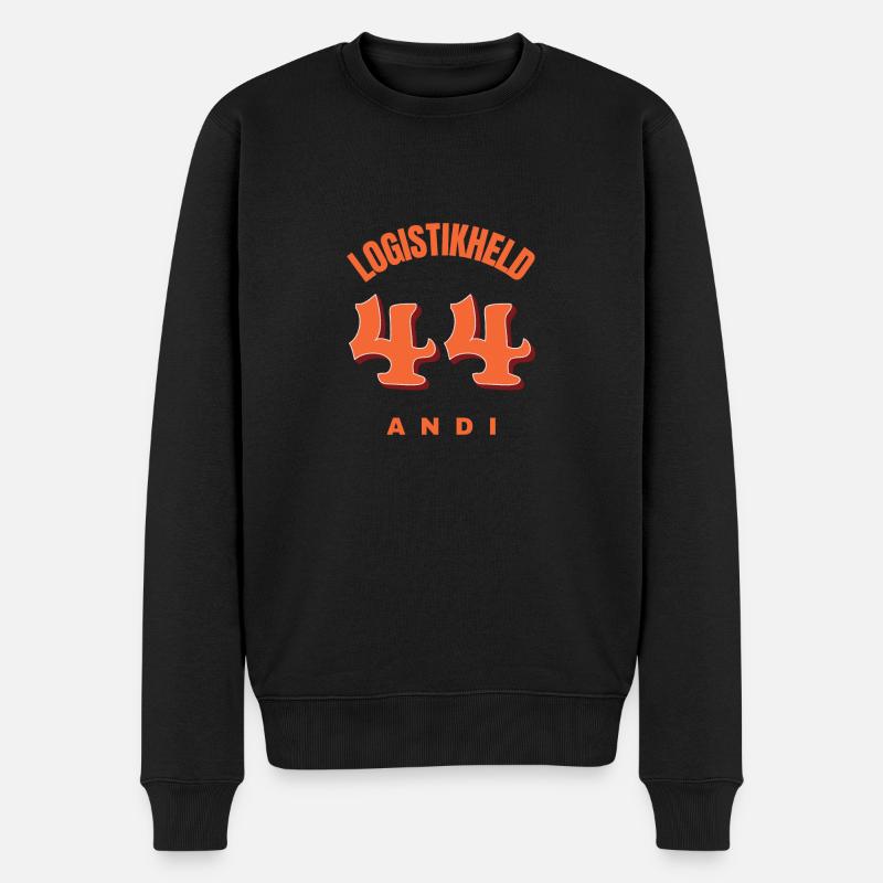 LOGISTIKHELD 44 ANDI - Männer Premium Bio Pullover - Schwarz