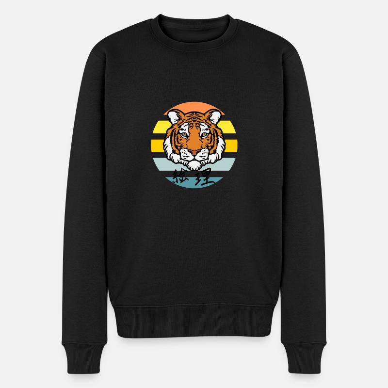 Tiger #4 - Männer Premium Bio Pullover - Schwarz