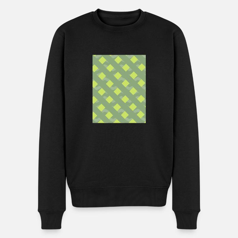 Grüne Linien - Männer Premium Bio Pullover - Schwarz