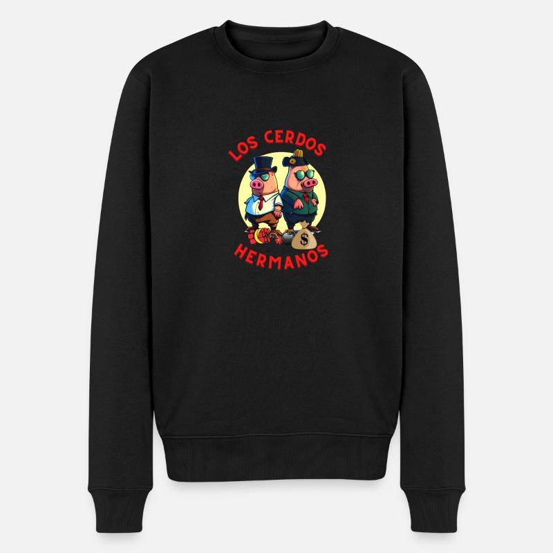 Die Schweinebrüder - Männer Premium Bio Pullover - Schwarz